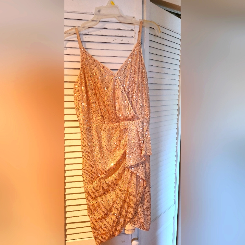 Gold Mini Cocktail Dress